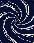 Deep Blue Swirling Vortex Rug