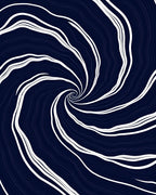 Deep Blue Swirling Vortex Rug