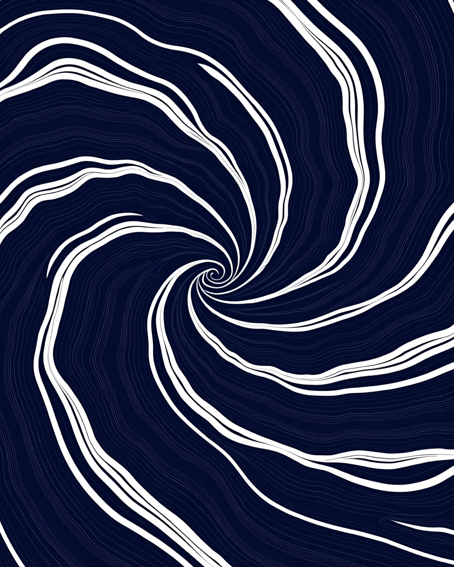 Deep Blue Swirling Vortex Rug