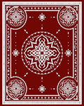 Deep Red Medallion Floral Borders Rug