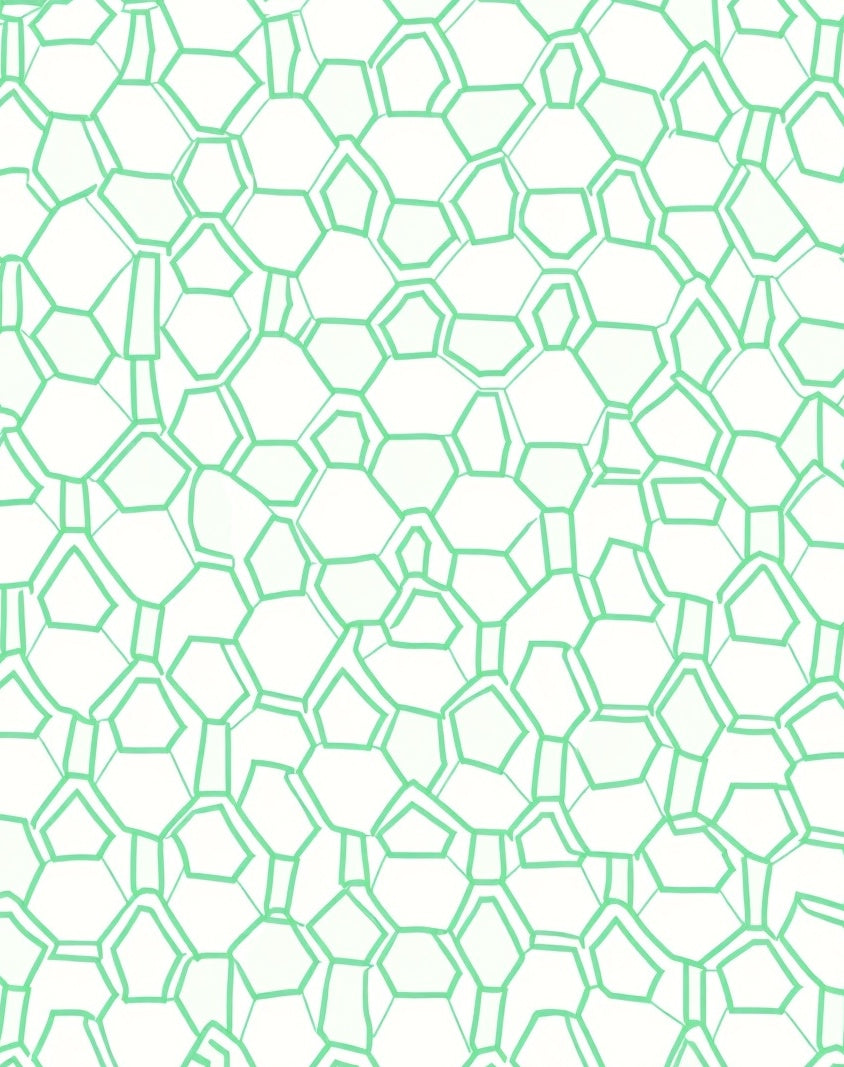 Mint Green Organic Cell Network Rug