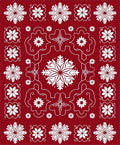 Crimson Snowflake Medallion Border Rug