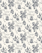 Charcoal Floral Sketch Garden Rug