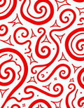 Crimson Swirls and Stars Overlay Rug