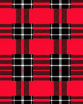 Bold Red Black Plaid Squares Rug