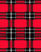 Bold Red Black Plaid Squares Rug
