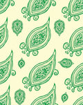 Luminous Green Paisley Medallion Rug