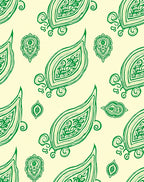 Luminous Green Paisley Medallion Rug