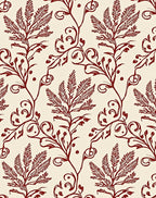 Deep Red Botanical Vine Scroll Rug
