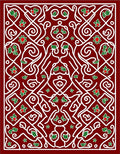 Crimson Holly Swirl Medallion Rug