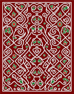 Crimson Holly Swirl Medallion Rug
