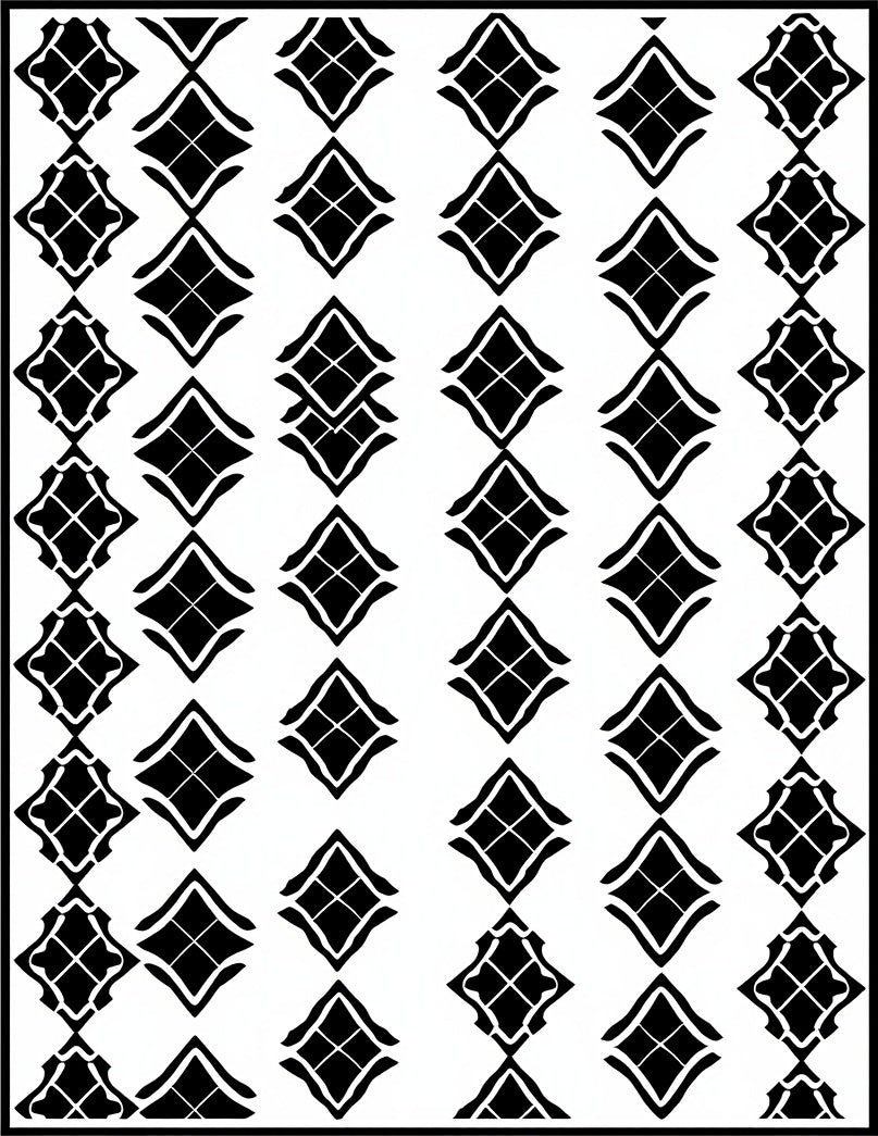 Bold Black Diamond Grid Rug