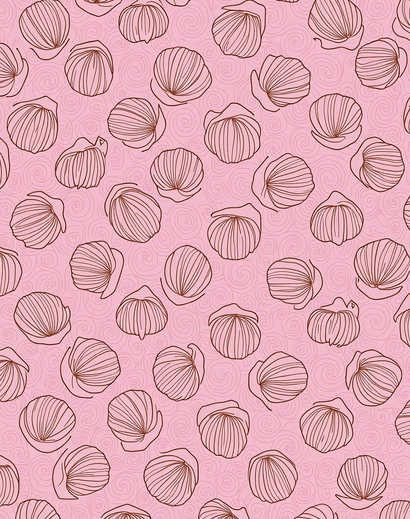 Pink Shell Swirl Outline Rug