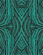Teal Black Organic Woven Symmetry Rug