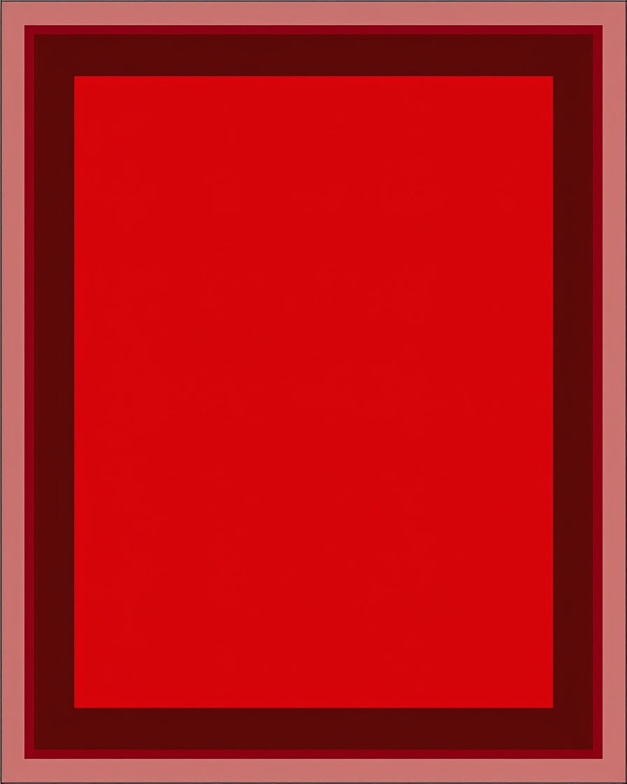 Bold Crimson Bordered Square Rug