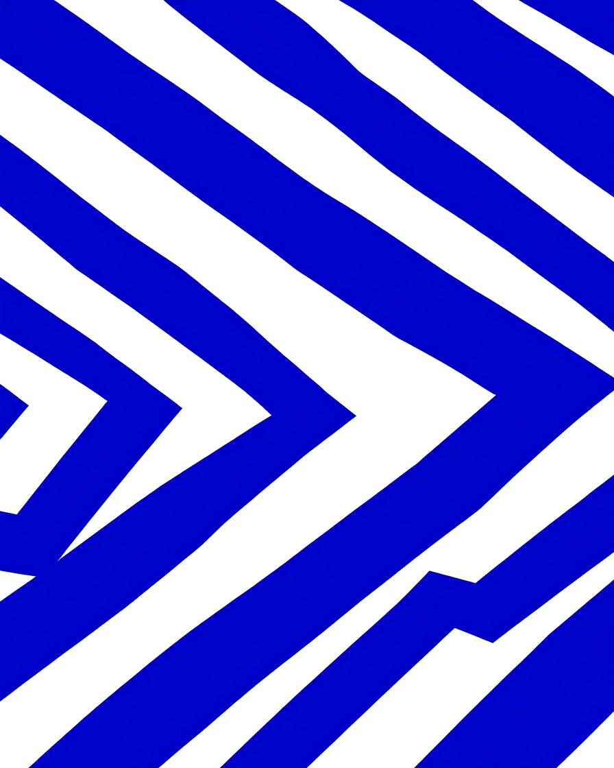 Bold Blue Diagonal Stripe Rug