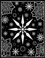 Black White Snowflake Medallion Star Rug