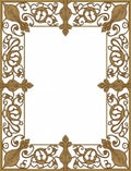 Antique Gold Floral Swirl Accents Rug