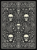 Gothic Skull Floral Scrollwork Rug