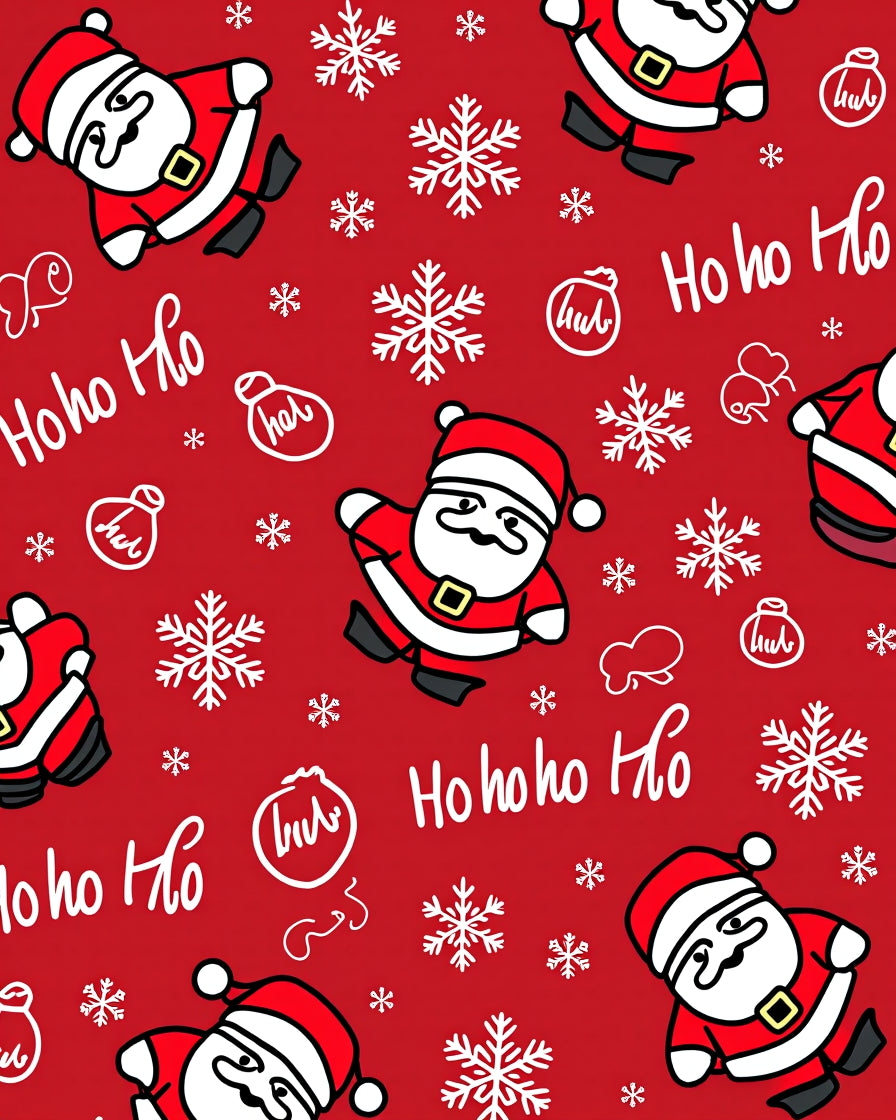 Ho Ho Ho Santa Snowflakes Rug
