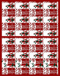 Red Green Geometric Checkerboard Imprint Rug