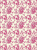 Fuchsia Floral SwirlsCream Area Rug