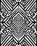 Bold Black White Geometric Diamond Rug