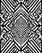 Bold Black White Geometric Diamond Rug