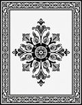 Monochromatic Black Inlaid Floral Medallion Rug