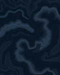 Deep Blue Topographic Contour Rug