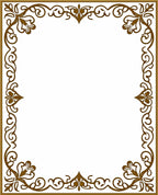 Ornate Brown Scrollwork Floral Frame Rug