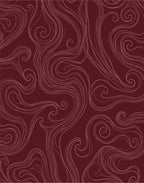 Deep Burgundy Swirl Abstract Rug