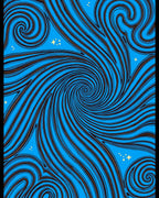 Dynamic Blue Swirl Starry Night Rug