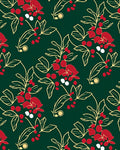 Red White Berry Branch Swirl Rug