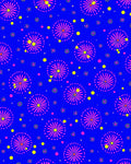 Vibrant Blue Pink Sunburst Scatter Rug