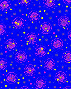 Vibrant Blue Pink Sunburst Scatter Rug