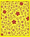 Sunny Yellow Red Floral Branch Rug