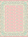 Pale Pink Mint Green Floral Border Rug