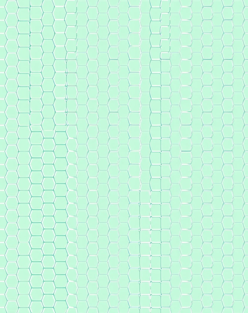 Soft Mint Hexagonal Honeycomb Texture Rug
