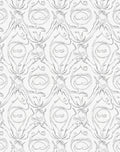 Silver Baroque Scroll Floral Rug