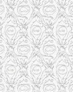 Silver Baroque Scroll Floral Rug