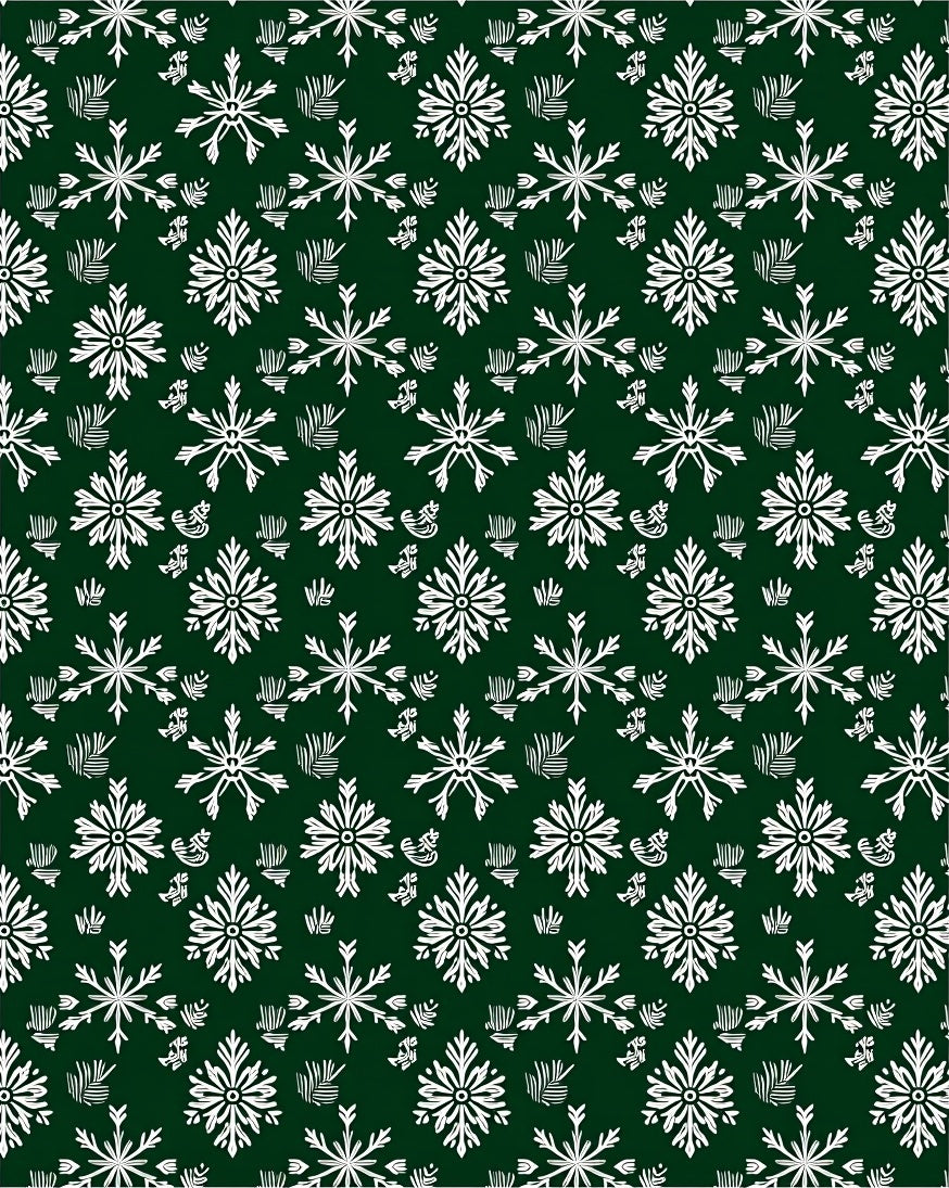 White Snowflake Forest Holiday Rug