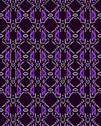 Deep Purple Geometric Abstract Medallion Rug
