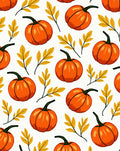 Autumn Orange Pumpkin Leaf Collage Rug