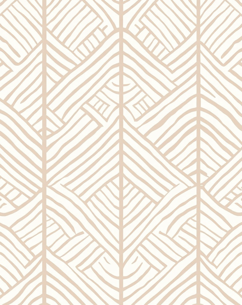 Organic Cream Geometric Abstract Rug