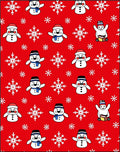 Festive Snowman Snowflake Red Christmas Rug