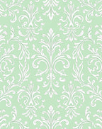 Subtle Mint Acanthus Scroll Rug