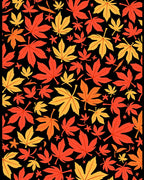Autumn Leaves Red Gold Scatter Rug