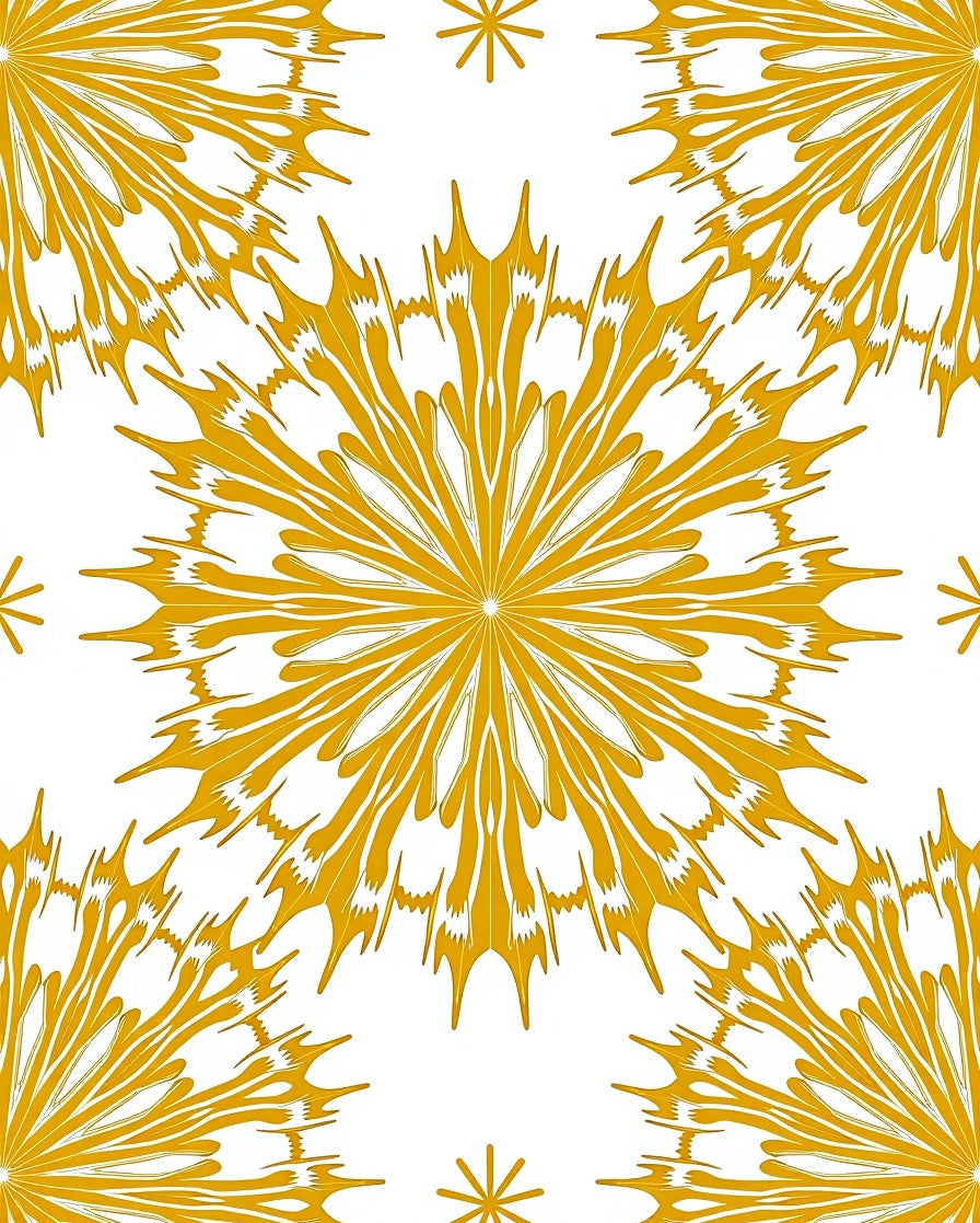 Golden Sunburst Floral Medallion Rug