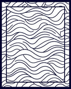 Dark Blue Flowing Wave Lines Rug